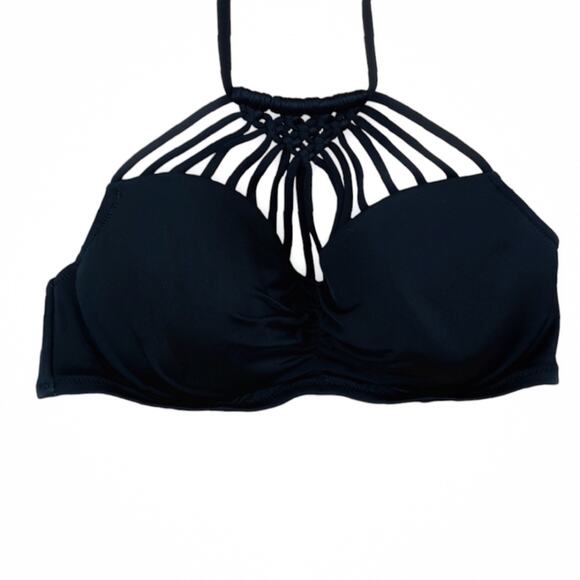 NWT | Shade & Shore | Lightly Lined Strappy Woven Halter Bikini Top - Picture 1 of 9